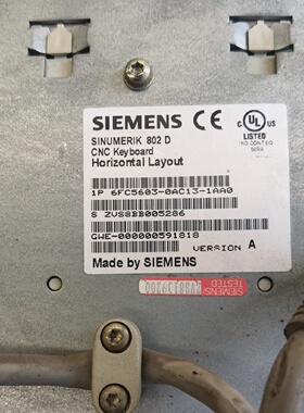 西门子数控802D按键板带线处理，型号6FC5603-0AC--议价商品