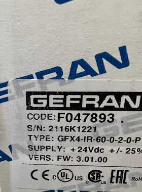 【议价】意大利gefran控制器GFX4-IR-30-0-2-0-P适用