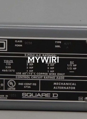 SquareD9038AW1限位开关115575V