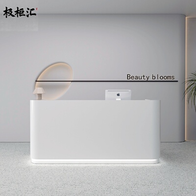 彷水磨石服装店简约现代收银台吧台店铺小型美容院前台接待台柜台