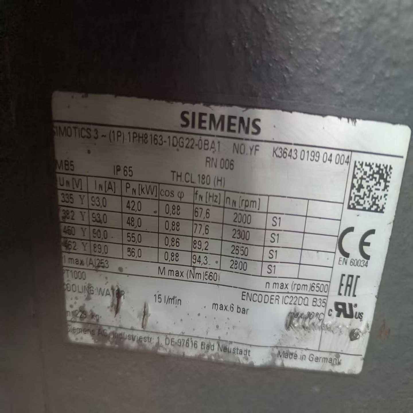 西门子伺服电机1PH8163-1DG22-0BA1