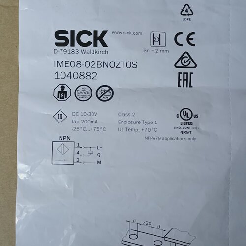 寻西克SICK接近开关IME0802BNOZTOS订货号1