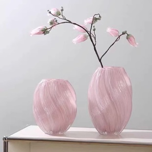 插花水养家居饰品 玻璃花瓶摆件仿真花轻奢高级感客厅鲜花干花法式