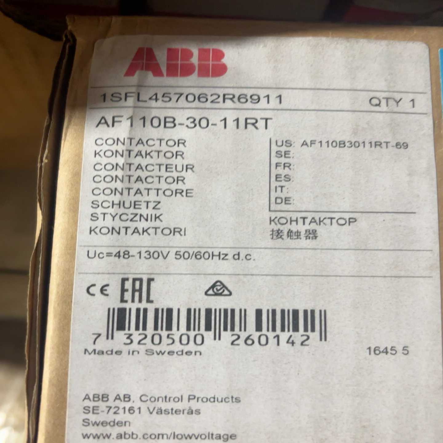 【议价】接触器AF110B-30-11RT48-130VA适用