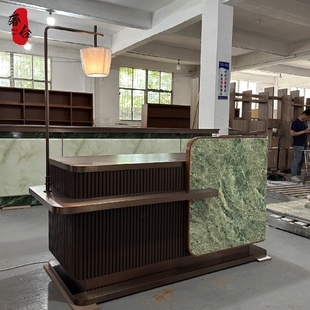 奢台水吧台公司前台酒店售楼部接待台医美中心吧台收银台定制