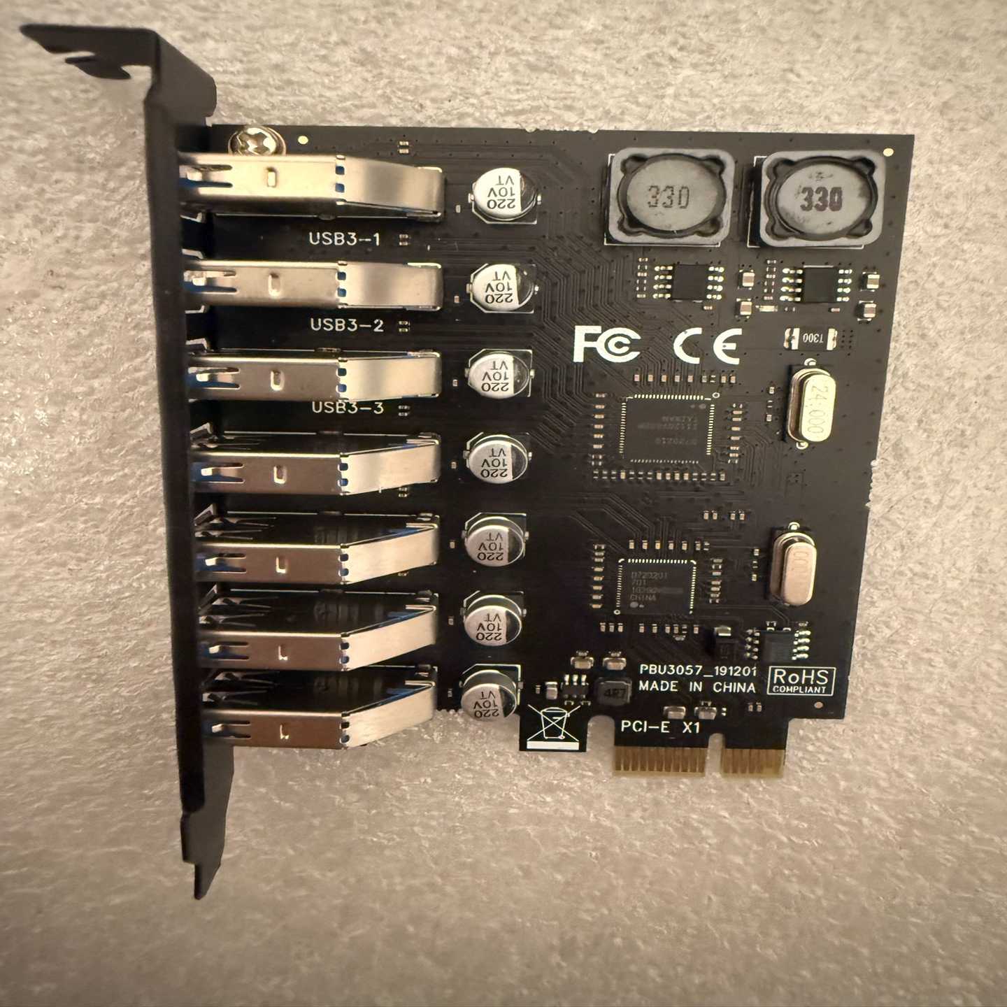 【请询价】PCIE七口USB30转接卡PCI-Ex1转7口USB扩展