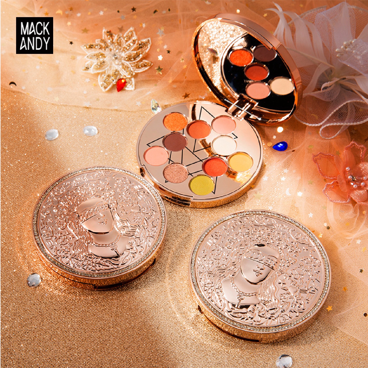 玛可安迪幸运女神十色眼影盘珠光哑光亮片高颜值大地色眼影网红款