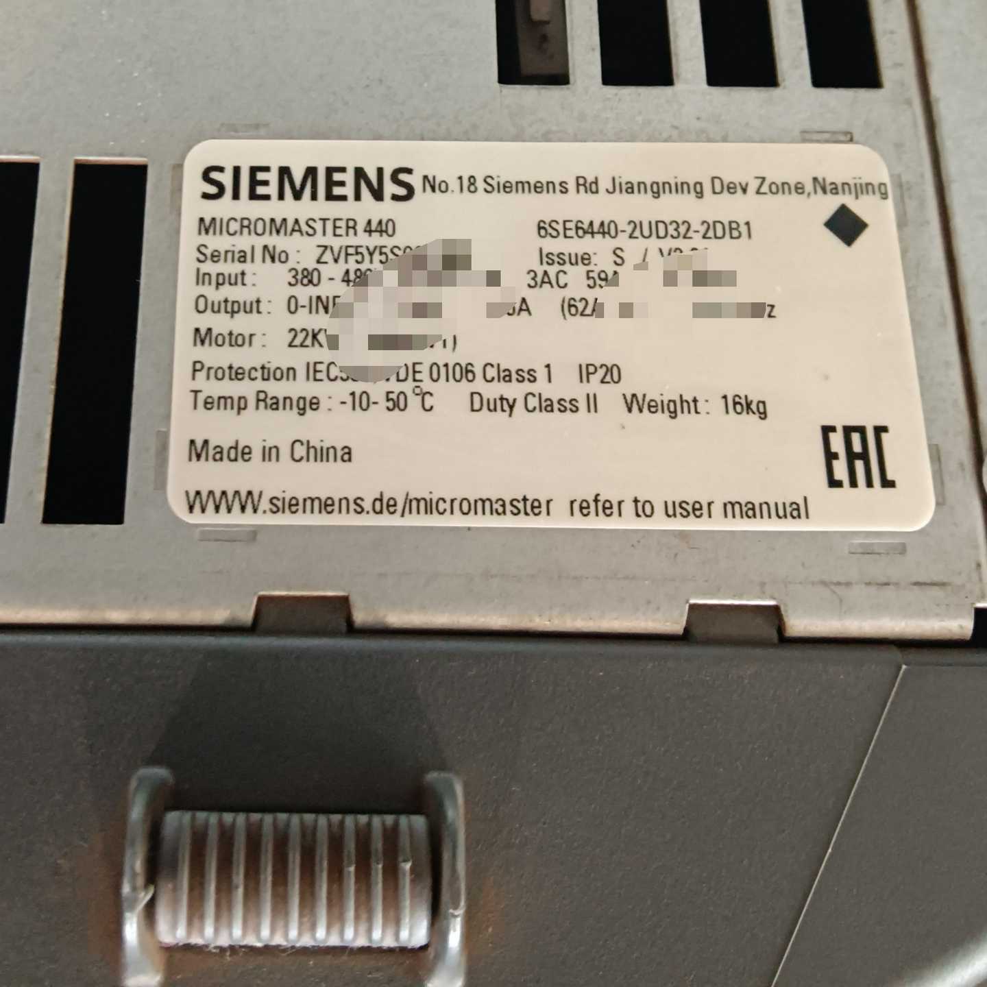 6SE6440-2UD32-2DB1西门子拆机现货两台，实物-询价客服