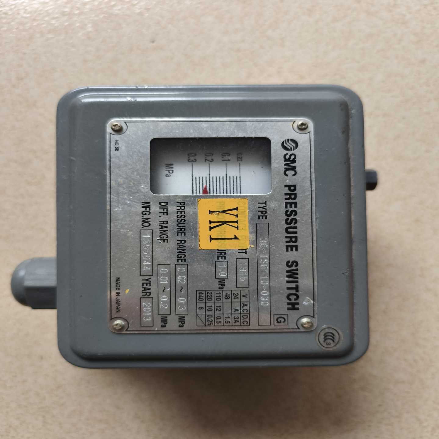SMC压力开关3C-ISG110-030，日本原装，轻微使用--议价商品