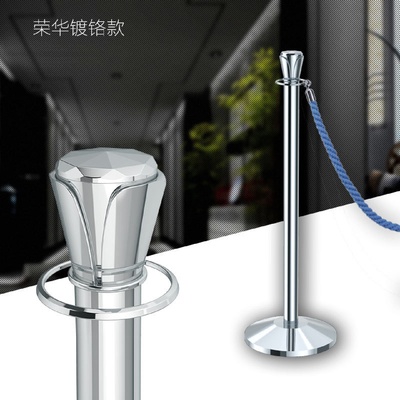 金柯荣华银色挂绳迎宾柱一米线栏杆酒店隔离带护栏高档礼宾杆镀铬