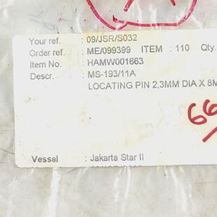 Situato Pin Ms19311a Per Hamworthy 2TF52TF54 Aria Compressor