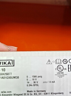 WIKAA10P50426877压力变送器拍前询价