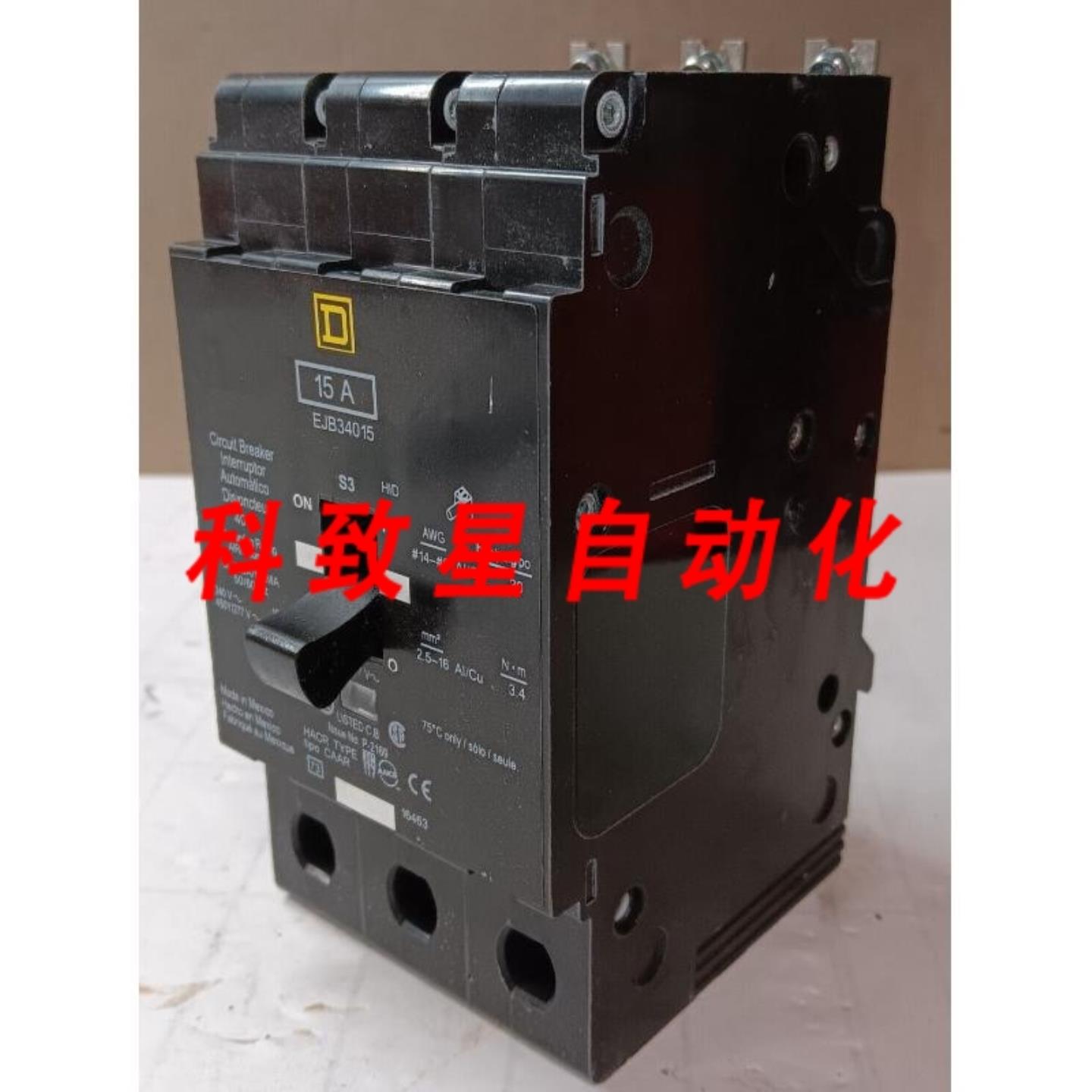 工业配件EJB34015 断路器15安培 3极480VAC100KA 240V