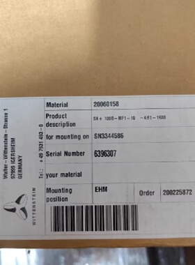 配件威腾斯坦WITTENSTEINSK100BMF1104H11K00SN3344586议价