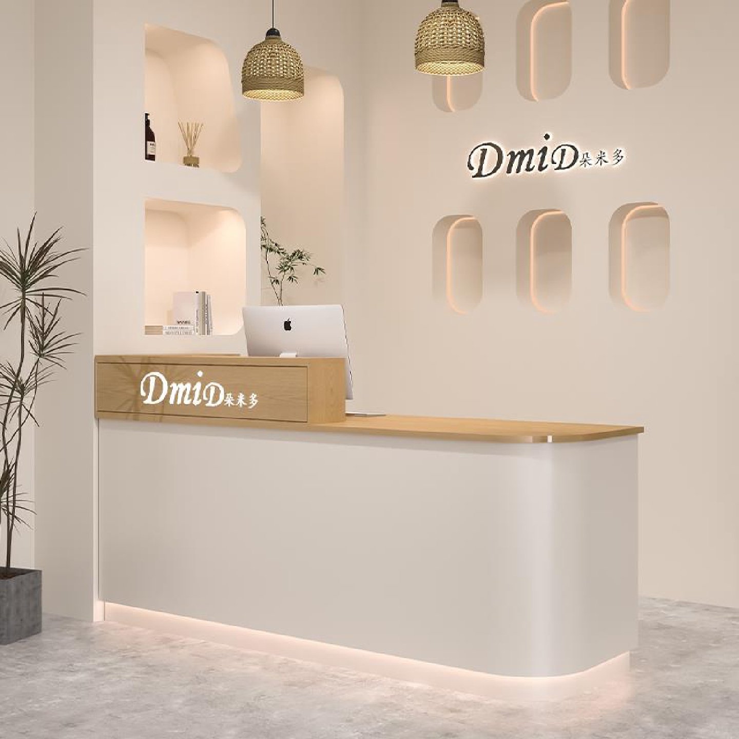 服装店收银台现代美容美发美甲店吧台简约现代简约柜台前台接待台