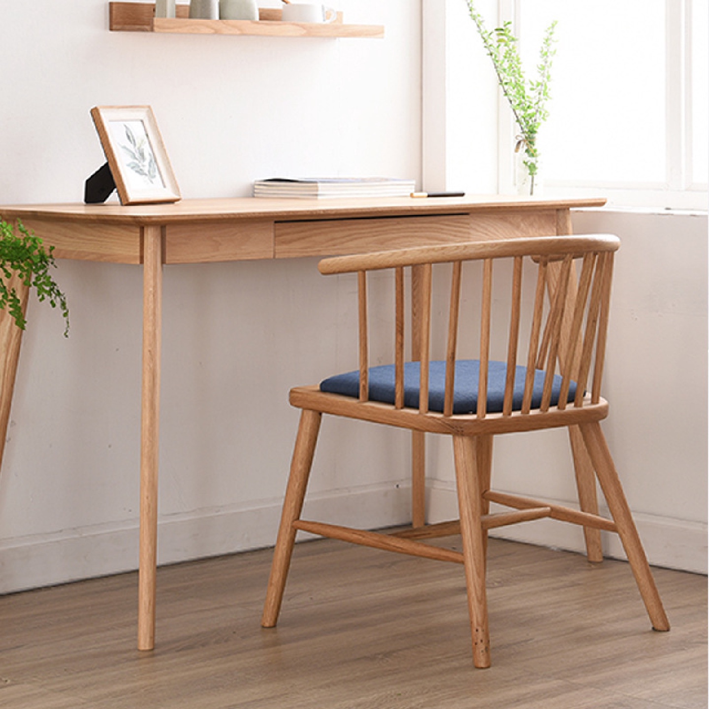 简约休闲咖啡馆围椅书房扶手靠背椅温莎圈椅实木餐厅餐椅