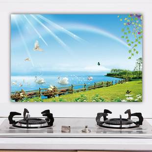 防油贴纸厨房墙纸贴画耐高温加厚墙贴壁纸瓷砖贴防水贴膜自粘g96