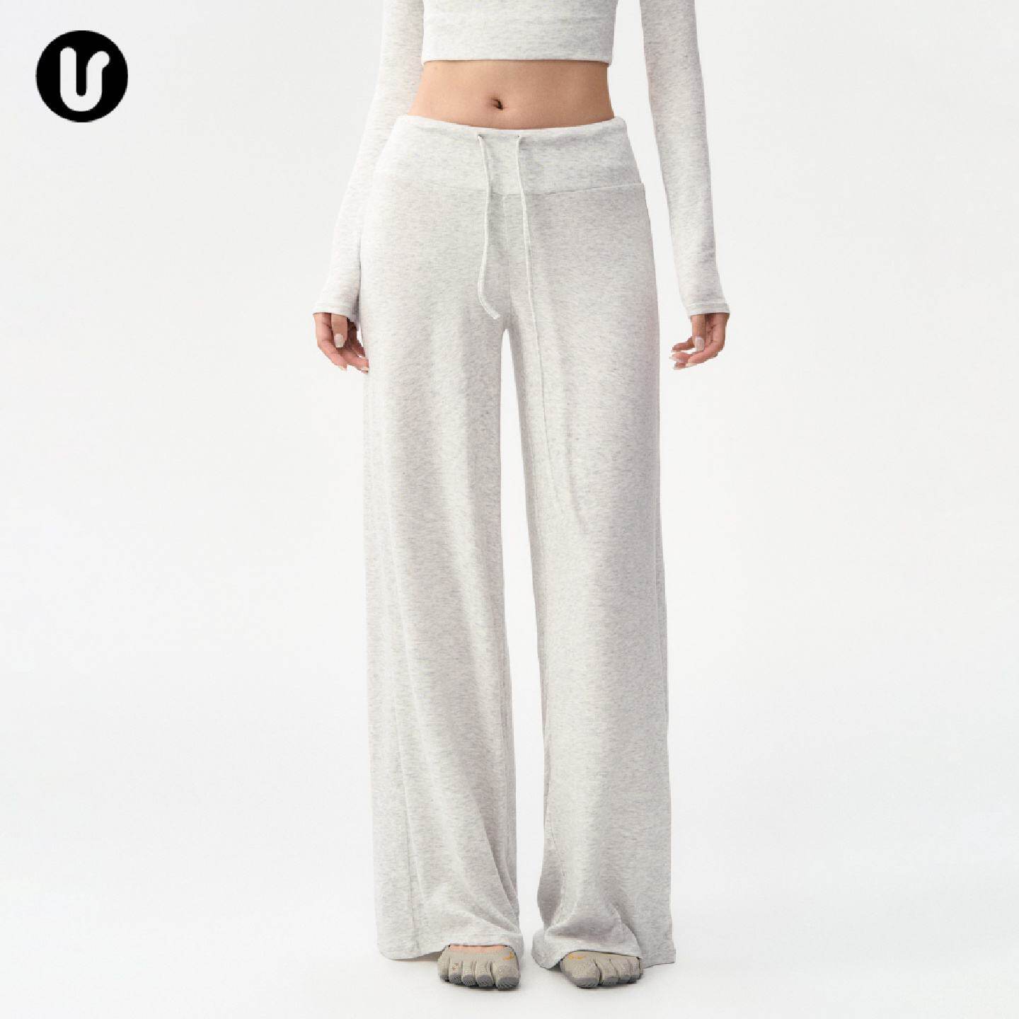 瑜伽裤女秋冬宽松直筒运动长裤普拉提服上衣套装阔腿冬天健身裤子