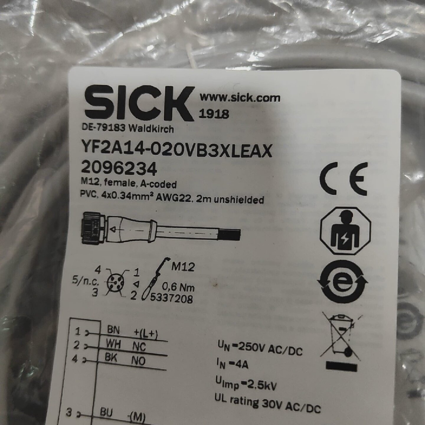 当天发货 全新SICK西克YF2A14-020VB3XLEA询价