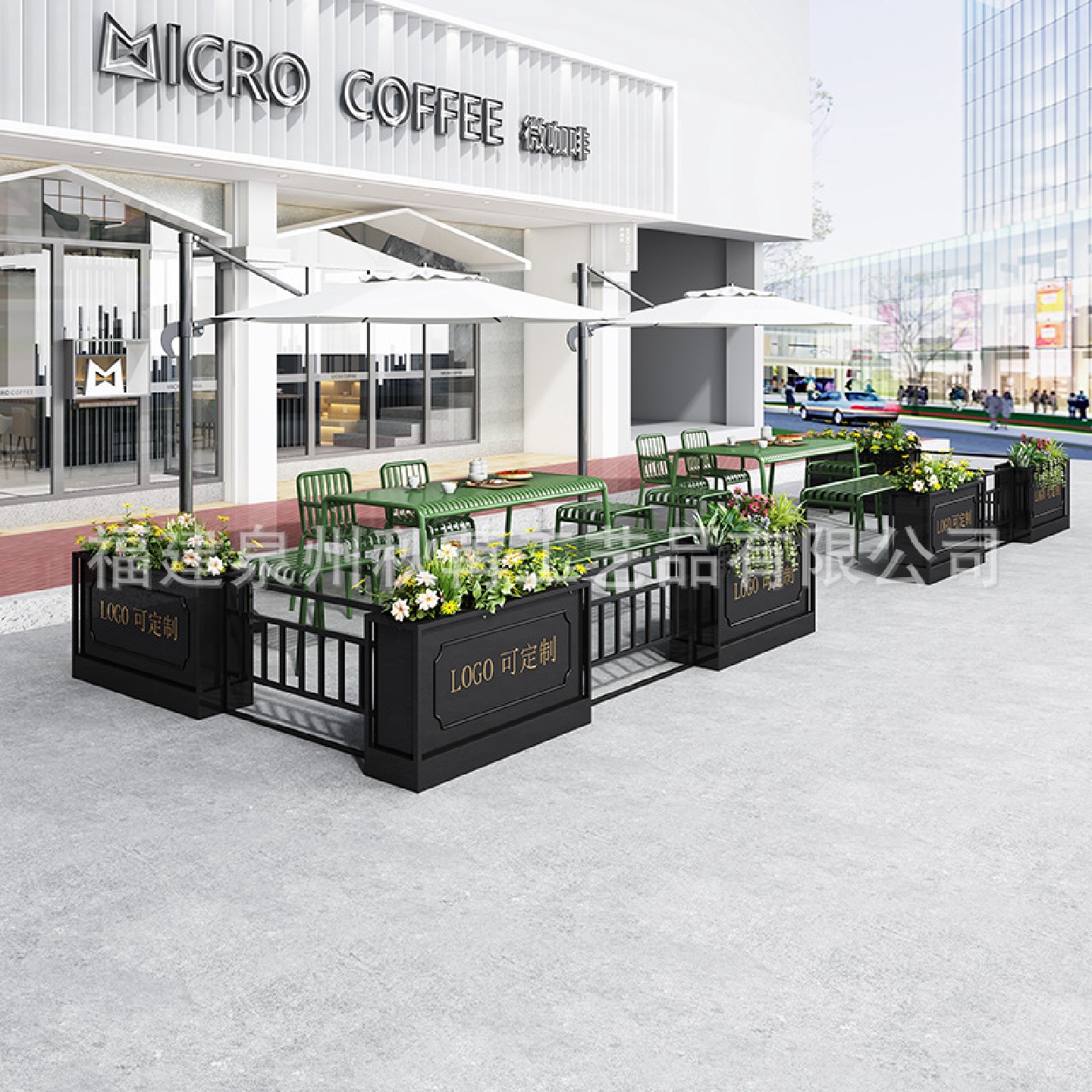 围栏栅栏户外铁艺庭院护栏店铺外摆花箱餐厅隔断花槽室外园艺篱笆