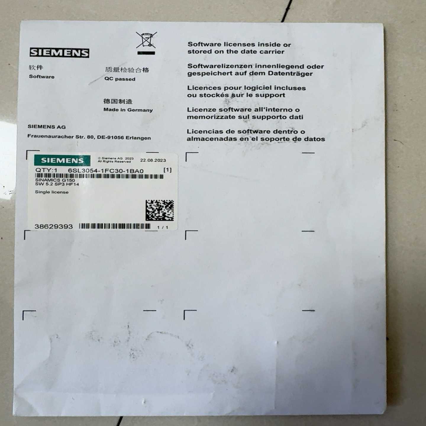 询价6SL3054-1FC30-1BA0图片为原