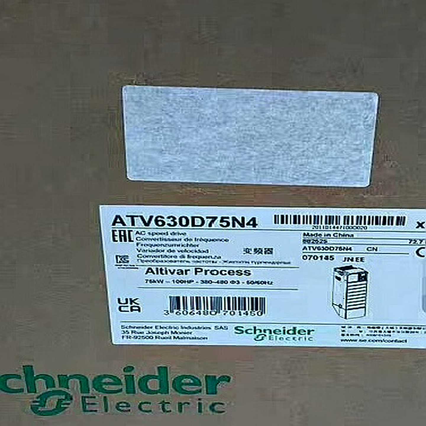 施耐德变频器ATV630D75N4，75kW，三相380-4-议价