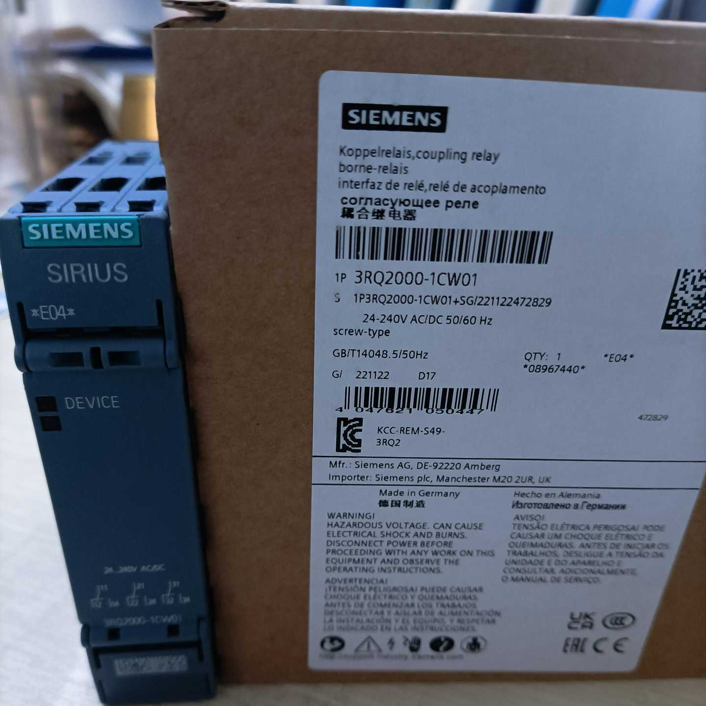 3RQ2000-1CW01西门子继电器全新原装正品现货