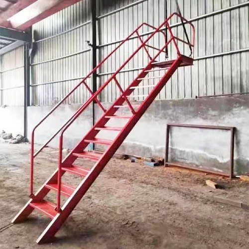 基坑爬梯斜梯工地建筑施工临时上下钢爬梯斜梯基坑安全防护斜梯