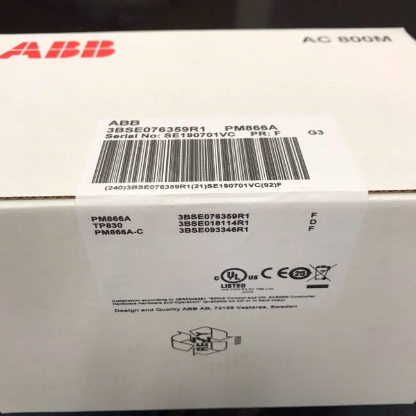 配件ABB控制器PM866A   3BSE076359R1   NOSE190701VC议价
