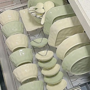 家用2024新款 奶油风碗碟套装 碗盘清新餐具高颜值乔迁碗筷盘子碗具