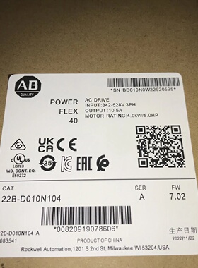 配件AB变频器22B22dd1p4d2p3d4p0d6p0d010d012d017d024h204议价