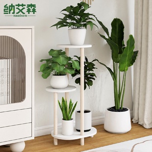 木质花架室内盆栽植物架阳台花架创意多层置物架 W7花架客厅落地式