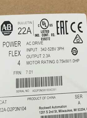AB变频器22A-D2P3N104询价