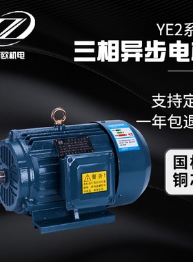 厂家直供三相异步电动机国标铜芯YE2四级380v0.75-75防爆卧式电机