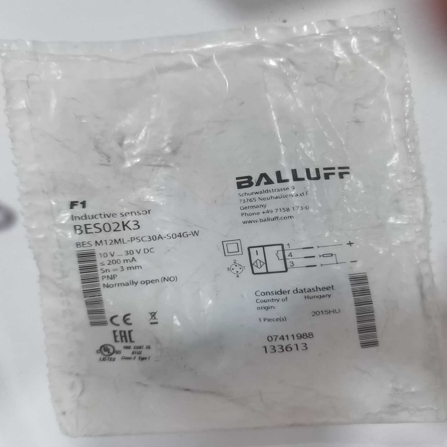 巴鲁夫BES02K3接近开关BESM12ML-PSC30A--议价商品