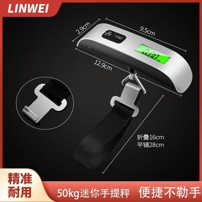 手提秤50kg电子便捷式不锈钢高精度家用快递称重弹簧秤小型行