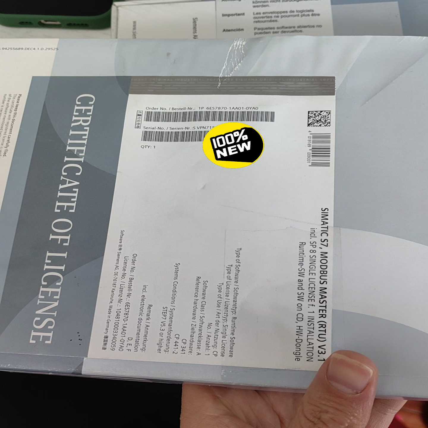 未开封6AV6371-1CB07-5AX0实物(跳跳机械）