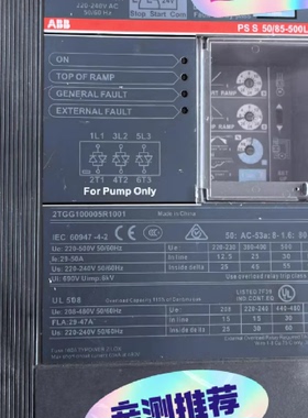 议价原装正品ABB软啓动PSS 72/124-500L  1SFA892007R1002