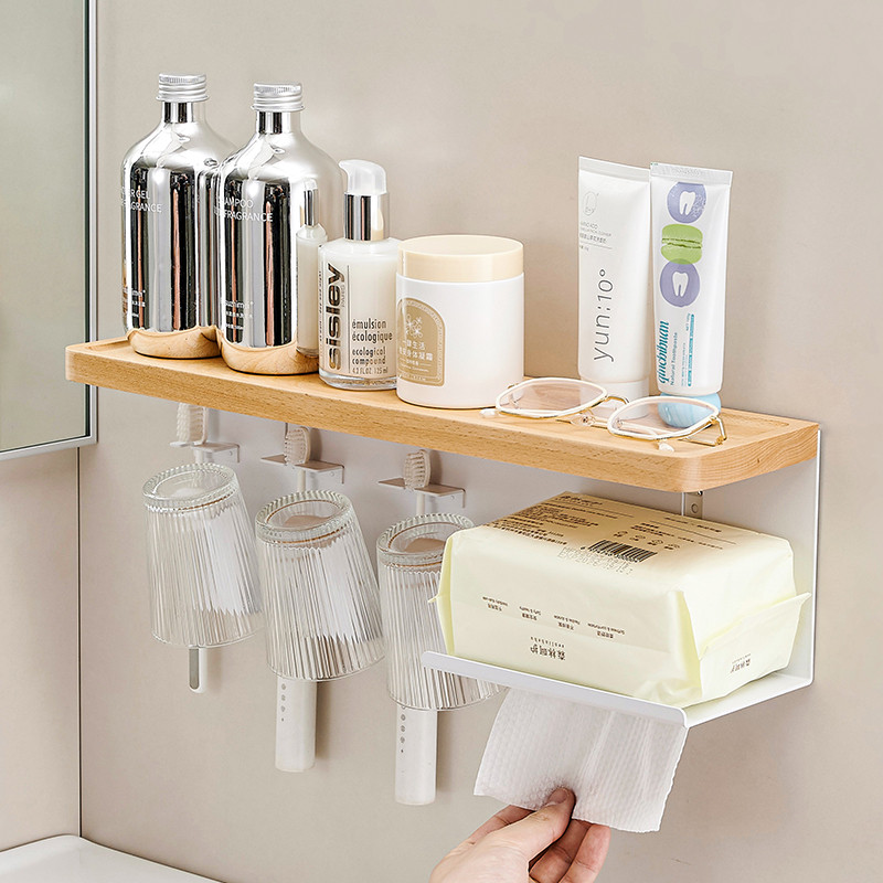 一家三口牙刷架子置物架牙杯子漱口杯牙膏牙具免打孔牙缸架壁