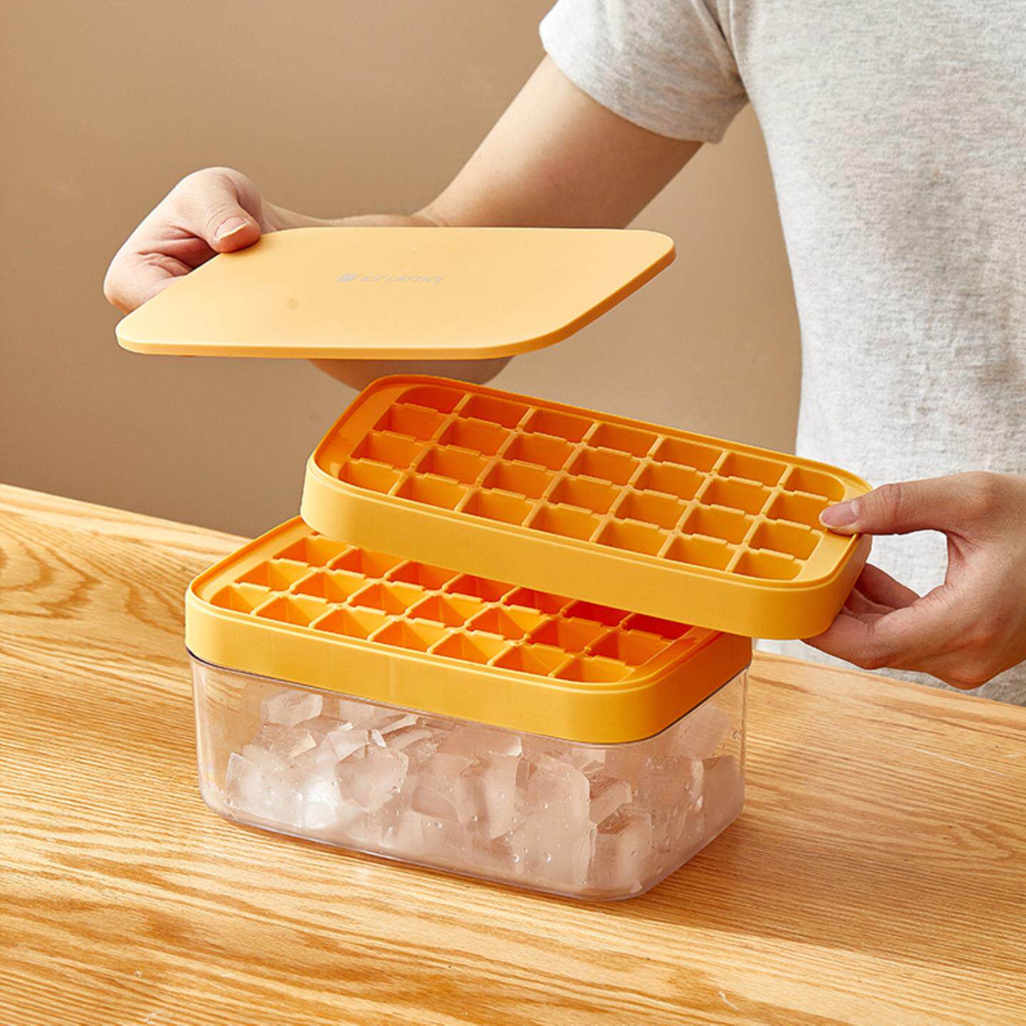 舍里冰块模具食级硅胶冰格家用制冰块储存盒带盖冰箱冻冰块神