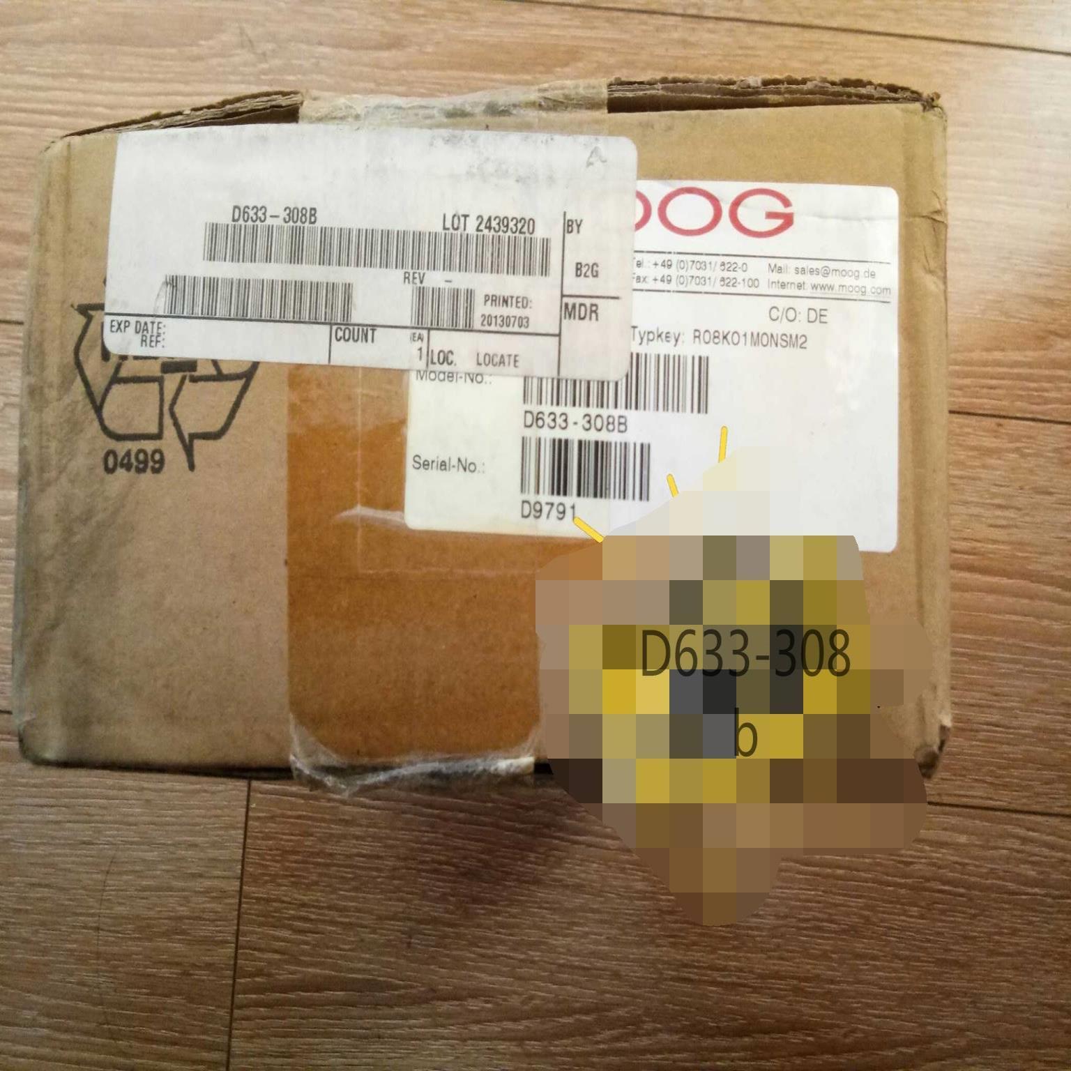 配件美国MOOG穆格伺服阀D633-308B R08KO1MONSM2原装现货议价