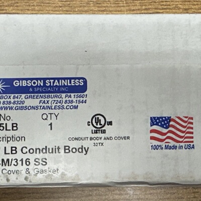 GIBSON STAINLESS 7075LB 34 LB CONDUIT BODY CF8M316 SS **NEW