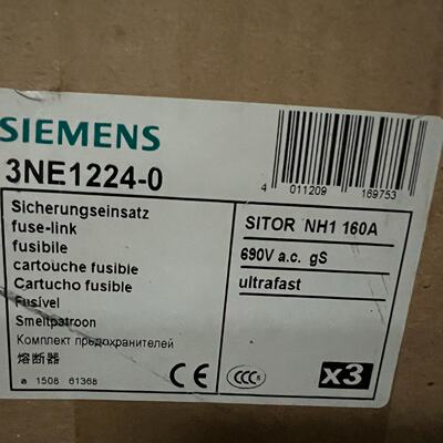 全新西门子熔断器3NE1224-0 原装正品现货 3个一盒--议价商品
