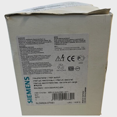 Siemens Sentron 3LD25040TK51 Interruptores Seccionadores 3LD