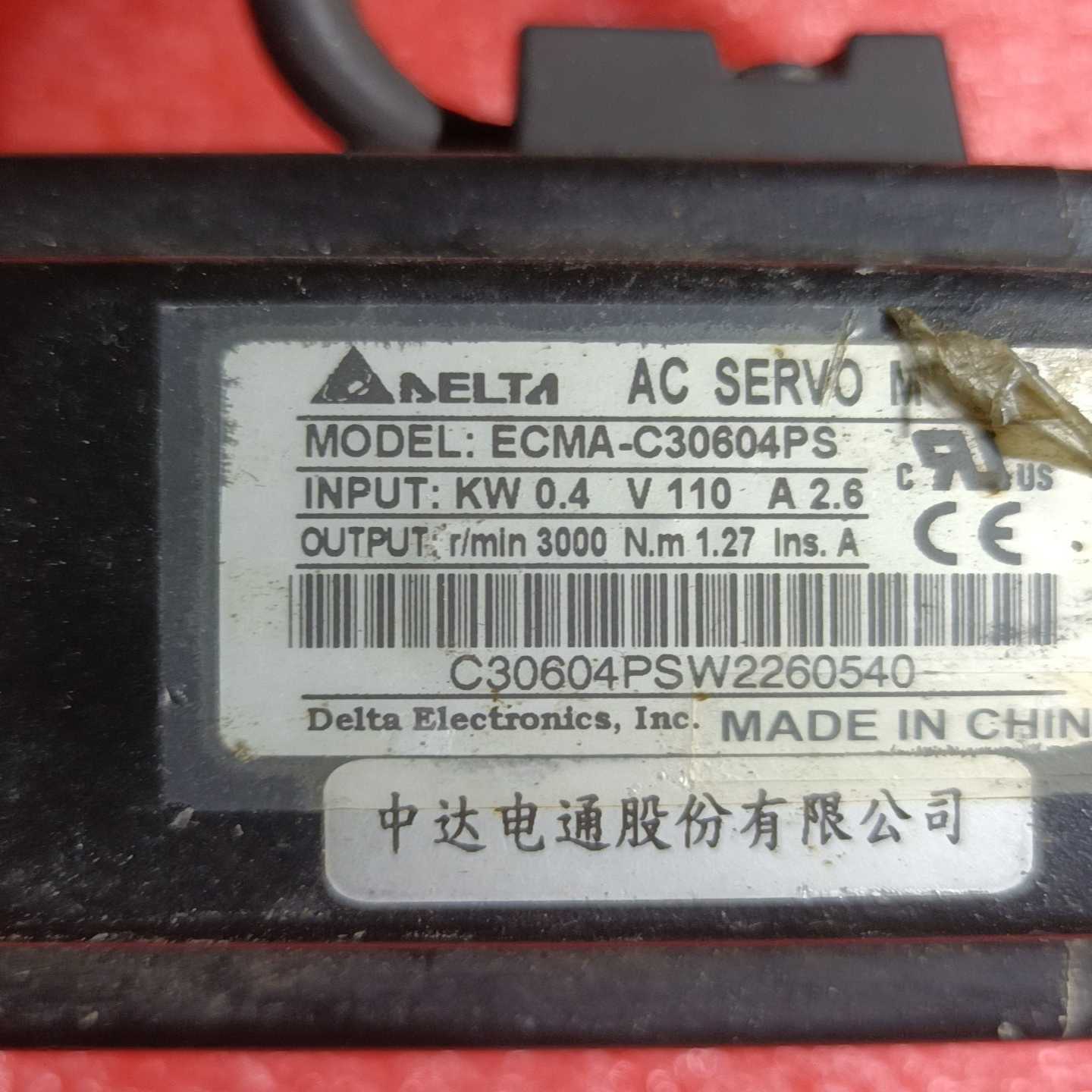 台达伺服马达400w型号ECMA-C30604PS实物图一个询价