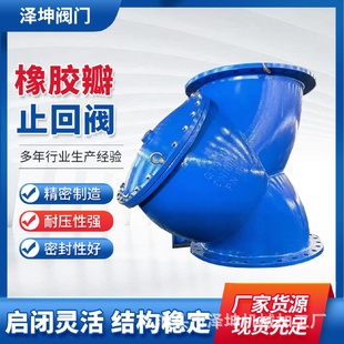 止回阀不锈钢大口径水利控制阀 批发橡胶瓣止回阀水利法兰缓闭式