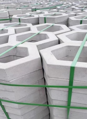 河道生态实心砖空心六角砖水泥砖河道六角护坡砖植草砖工字连锁块