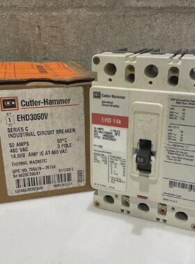 CUTLER HAMMER EHD3050V 6628C39G91 50A INDUSTRIAL CIRCUIT BRE