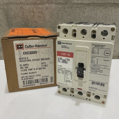 CUTLER HAMMER EHD3050V 6628C39G91 50A INDUSTRIAL CIRCUIT BRE