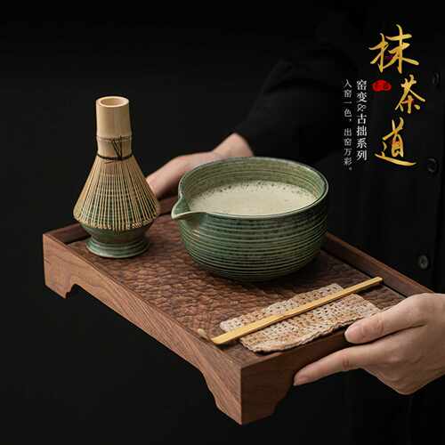 日式古拙抹茶工具陶瓷抹茶碗百本立茶筅立复古宋代点茶器茶道配件